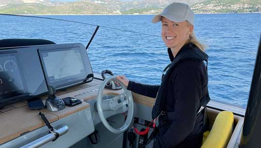 Dynamic positioning officer Karley Smith is happy to recommend a career at sea. Image:Dynamic positioning officer Karley Smith is happy to recommend a career at sea.