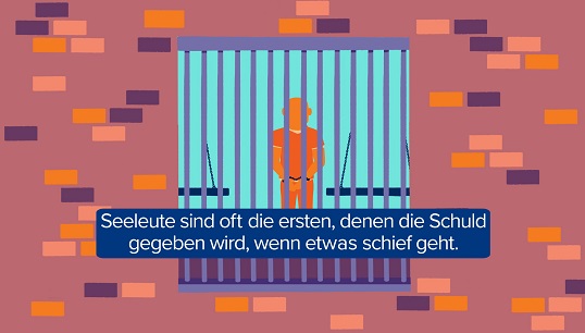 Die Animation ist Teil der Fair-Treatment-Kampagne der Gewerkschaft, die eine faire Behandlung von Seeleuten in allen Aspekten ihrer Arbeit fordert, auch bei Unfällen. Image:Die Animation ist Teil der Fair-Treatment-Kampagne der Gewerkschaft, die eine faire Behandlung von Seeleuten in allen Aspekten ihrer Arbeit fordert, auch bei Unfällen.