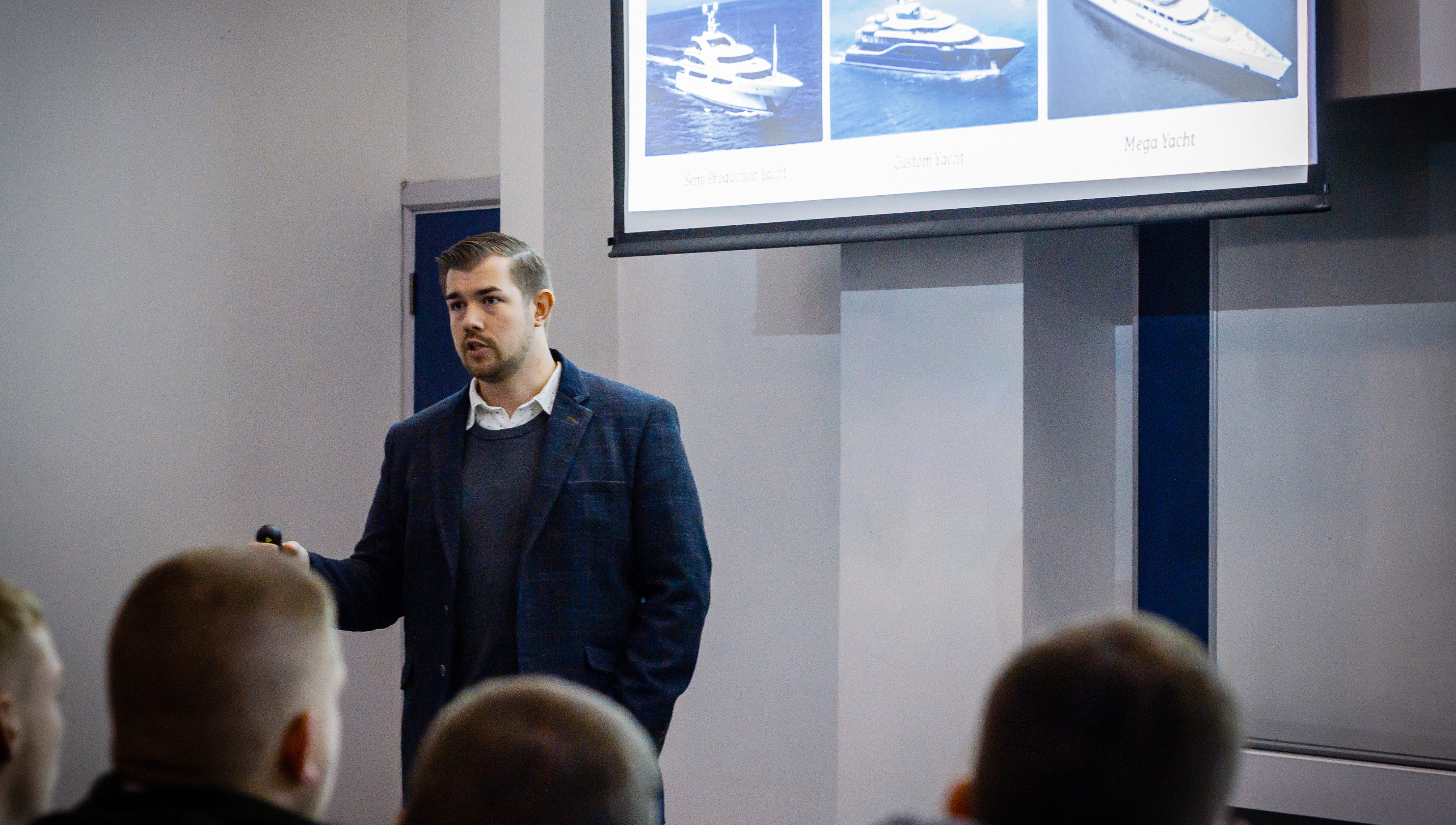 West Nautical's managing director Geoff Moore, a former master who once studied at South Shields Marine School, talks to deck and engineering students at the college. Image:West Nautical's managing director Geoff Moore, a former master who once studied at South Shields Marine School, talks to deck and engineering students at the college.