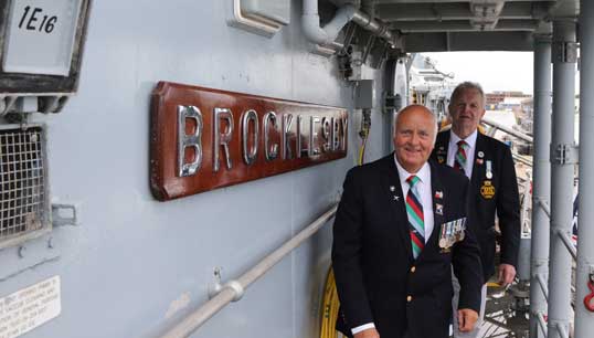 Nautilus member and event co-organiser Keith Thompson visits HMS Brocklesby, a Royal Navy vessel which invited the public onboard for the Hull Falklands 40 weekend. All images: Jon Purkis Photography Image:Nautilus member and event co-organiser Keith Thompson visits HMS Brocklesby, a Royal Navy vessel which invited the public onboard for the Hull Falklands 40 weekend. All images: Jon Purkis Photography