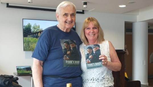 Captain Peter Thomson at his book launch with Lynn McCaffery, the stepdaughter of Frank Walker, a former prisoner of war who later lived at Mariners' Park and whose wife Vera dedicated a bench in his memory. Image: Nautilus International Image:Captain Peter Thomson at his book launch with Lynn McCaffery, the stepdaughter of Frank Walker, a former prisoner of war who later lived at Mariners' Park and whose wife Vera dedicated a bench in his memory. Image: Nautilus International