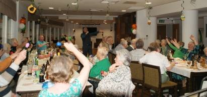Popular Mariners' Park entertainer Rob Steele leads residents in a St Patrick's Day singalong in March 2023 Image:Popular Mariners' Park entertainer Rob Steele leads residents in a St Patrick's Day singalong in March 2023