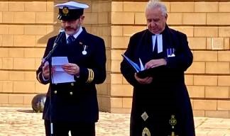MNA Edinburgh branch treasurer and Nautilus Council member Allan Dickson (left) reading a message from HRH the Duke of Edinburgh next to Reverend Iain May. Image: Allan Dickson Image:MNA Edinburgh branch treasurer and Nautilus Council member Allan Dickson (left) reading a message from HRH the Duke of Edinburgh next to Reverend Iain May. Image: Allan Dickson