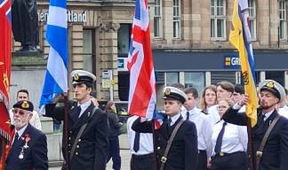 Maritime cadets from the City of Glasgow College also took part in the Merchant Navy Day 2024 parade through their city. Image:Maritime cadets from the City of Glasgow College also took part in the Merchant Navy Day 2024 parade through their city.
