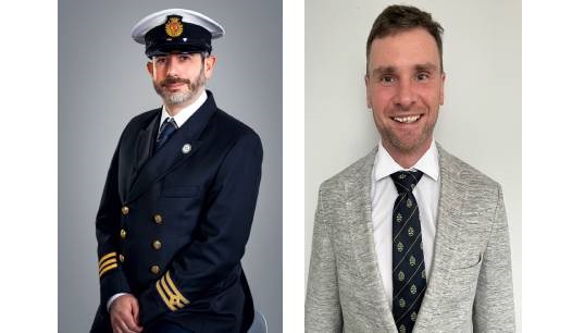 L-R: Nautilus Council member Allan Dickson in his second engineers uniform, and Captain Ewan Rattray, a former pilot who now works ashore following a life changing injury. Images: courtesy of awardees Image:L-R: Nautilus Council member Allan Dickson in his second engineers uniform, and Captain Ewan Rattray, a former pilot who now works ashore following a life changing injury. Images: courtesy of awardees