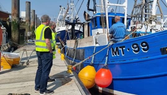 SAIL generalist adviser David Gosney meeting fishermen in Hartlepool. Image: SAIL Image:SAIL generalist adviser David Gosney meeting fishermen in Hartlepool. Image: SAIL