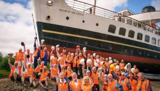 Volunteers with the Maid of the Loch. Image: National Historic Ships UK Image:Volunteers with the Maid of the Loch. Image: National Historic Ships UK