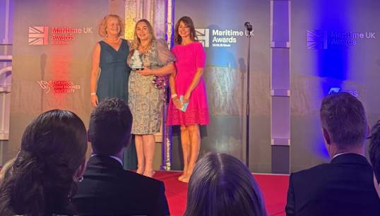 Amilia Busby (middle) was presented with her award by Nautilus assistant general secretary Sascha Meijer (left). Image: Nautilus International Image:Amilia Busby (middle) was presented with her award by Nautilus assistant general secretary Sascha Meijer (left). Image: Nautilus International