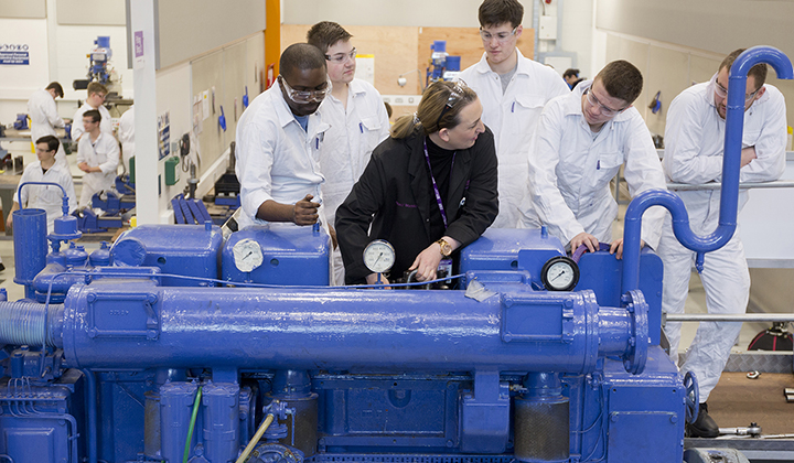 Prospective seafaring students can take an open day tour of the Glasgow nautical studies faculty, including its maritime engineering lab. Image: City of Glasgow College. Image:Prospective seafaring students can take an open day tour of the Glasgow nautical studies faculty, including its maritime engineering lab. Image: City of Glasgow College.