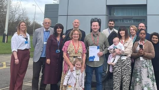 Dean Hodgson with his family and college staff after the private award presentation at Blackpool and the Fylde College. Image: Marine Society Image:Dean Hodgson with his family and college staff after the private award presentation at Blackpool and the Fylde College. Image: Marine Society