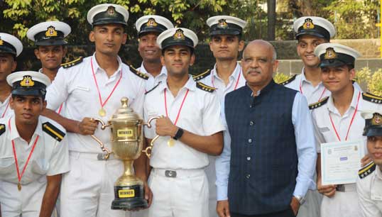 Captain Subroto Khan, campus director for the Indian Maritime University (IMU) - Navi Mumbai Campus, with students. He addressed the first of a series of Sailors' Society Wellness at Sea global online conferences Image: Capt Subroto Khan
Image:Captain Subroto Khan, campus director for the Indian Maritime University (IMU) - Navi Mumbai Campus, with students. He addressed the first of a series of Sailors' Society Wellness at Sea global online conferences Image: Capt Subroto Khan