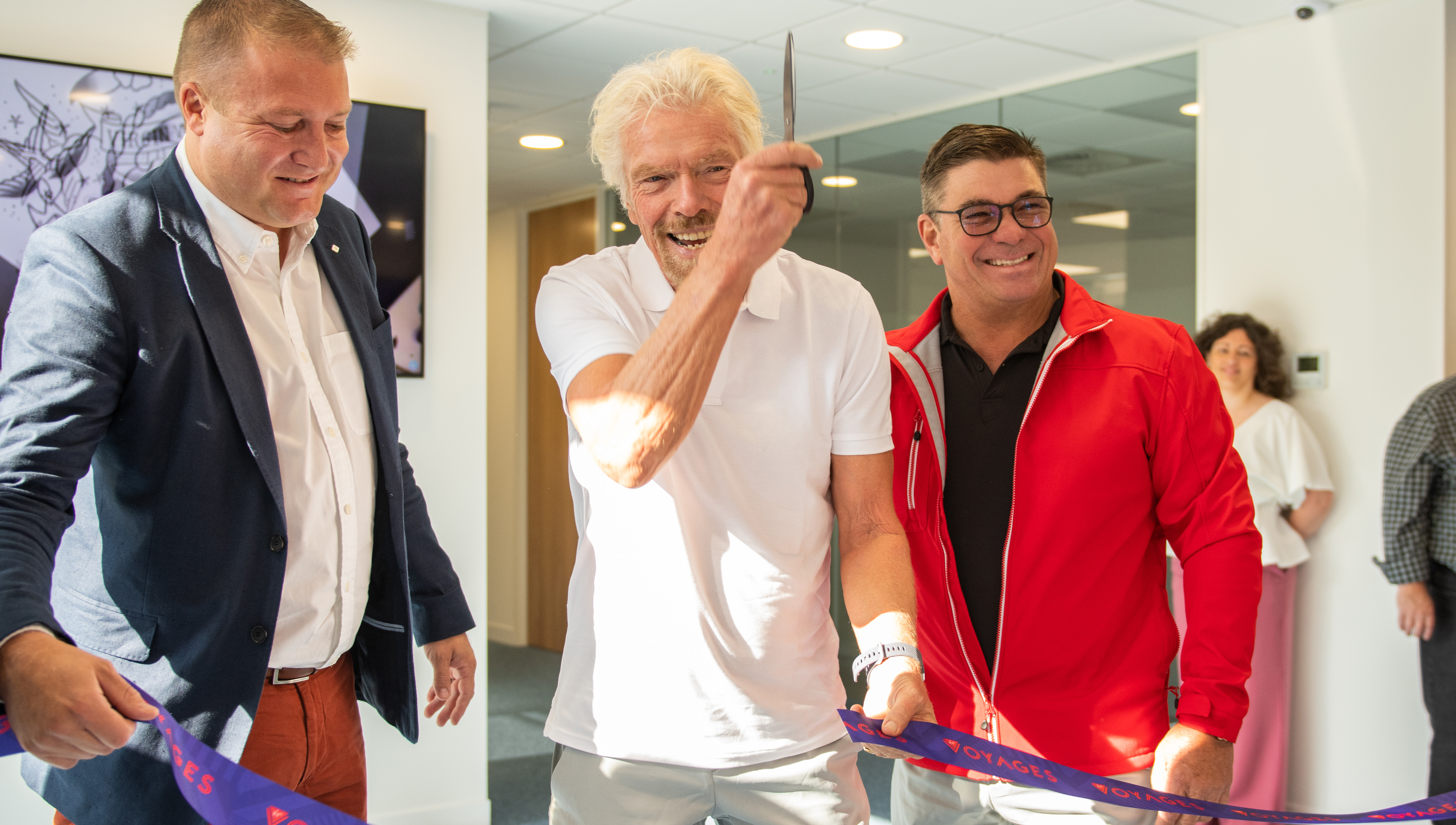 From left: MSA Managing Director Matthew Jaenicke, Sir Richard Branson and Virgin Voyages CEO Tom McAlpin Image:From left: MSA Managing Director Matthew Jaenicke, Sir Richard Branson and Virgin Voyages CEO Tom McAlpin