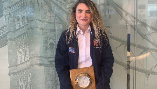 Scarlett Barnett-Smith who was awarded the John Percival industry trainee award. Image: PLA Image:Scarlett Barnett-Smith who was awarded the John Percival industry trainee award. Image: PLA