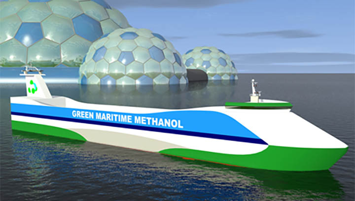 An artist's impression of a Green Maritime Methanol ship. Image: Port of Amsterdam Image:An artist's impression of a Green Maritime Methanol ship. Image: Port of Amsterdam