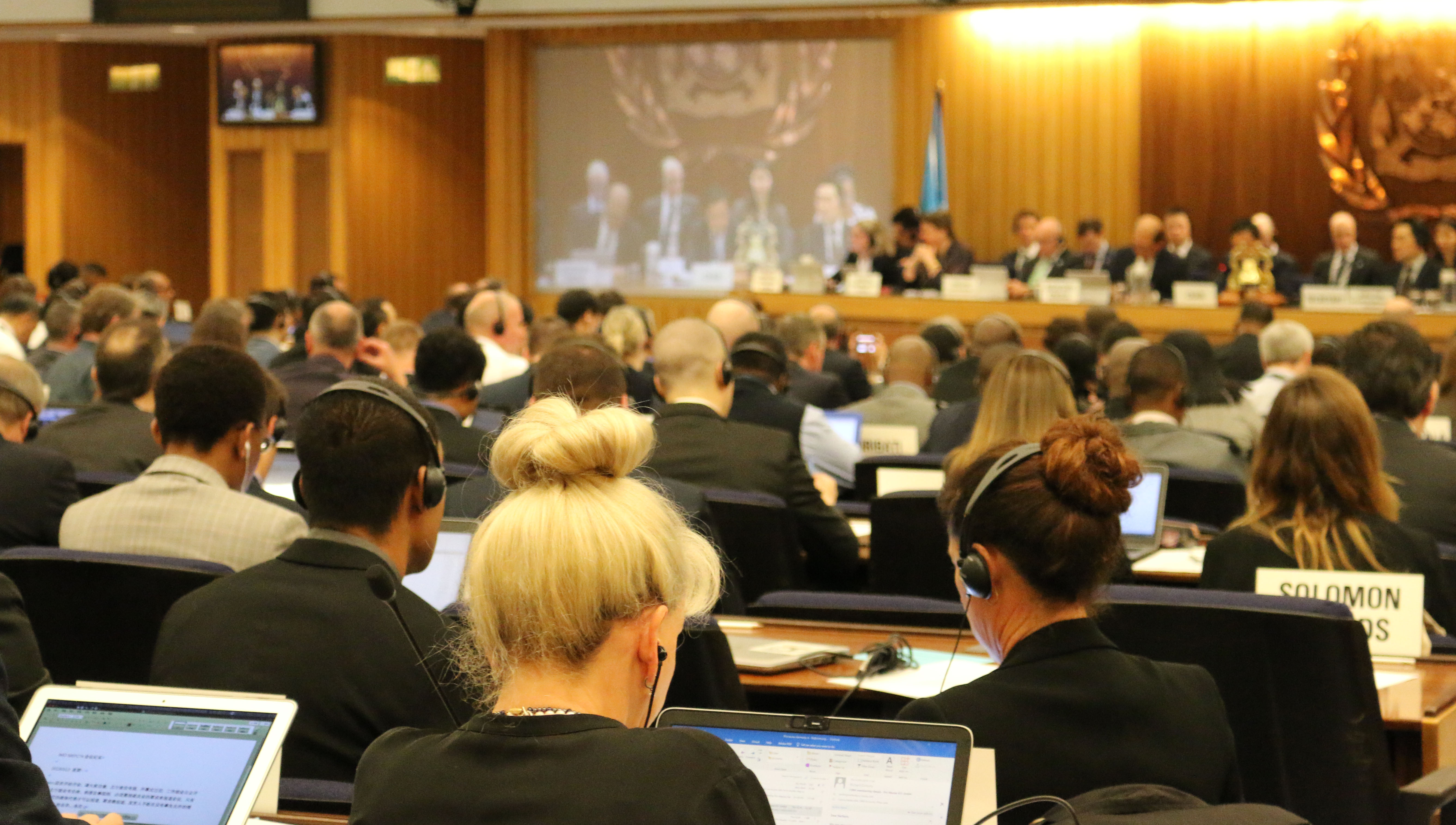 An IMO Marine Environment Protection Committee meeting. Image: IMO Image:An IMO Marine Environment Protection Committee meeting. Image: IMO