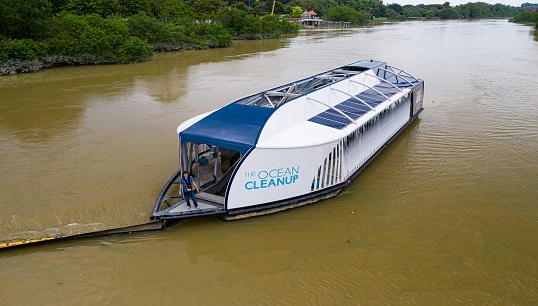 Founder and CEO of The Ocean Cleanup Boyan Slat onboard the Interceptor 2. Image: The Ocean Cleanup Image:Founder and CEO of The Ocean Cleanup Boyan Slat onboard the Interceptor 2. Image: The Ocean Cleanup