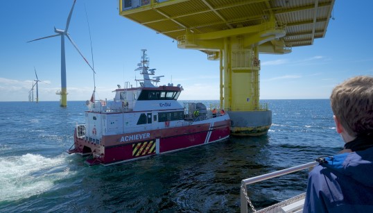 Operations and maintenance vessels for offshore wind farms currently release 284 kt of CO2 equivalent each year. Image: Martin Doppelbauer / Wikimedia Commons Image:Operations and maintenance vessels for offshore wind farms currently release 284 kt of CO2 equivalent each year. Image: Martin Doppelbauer / Wikimedia Commons