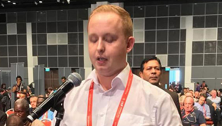 Nautilus International strategic organiser Danny McGowan, speaking in support of the ITF global diversity policy at the Congress in Singapore Image:Nautilus International strategic organiser Danny McGowan, speaking in support of the ITF global diversity policy at the Congress in Singapore