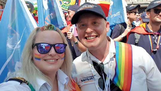 Danny McGowan with Nautilus members attending a previous Pride in London event. Image:Danny McGowan with Nautilus members attending a previous Pride in London event.