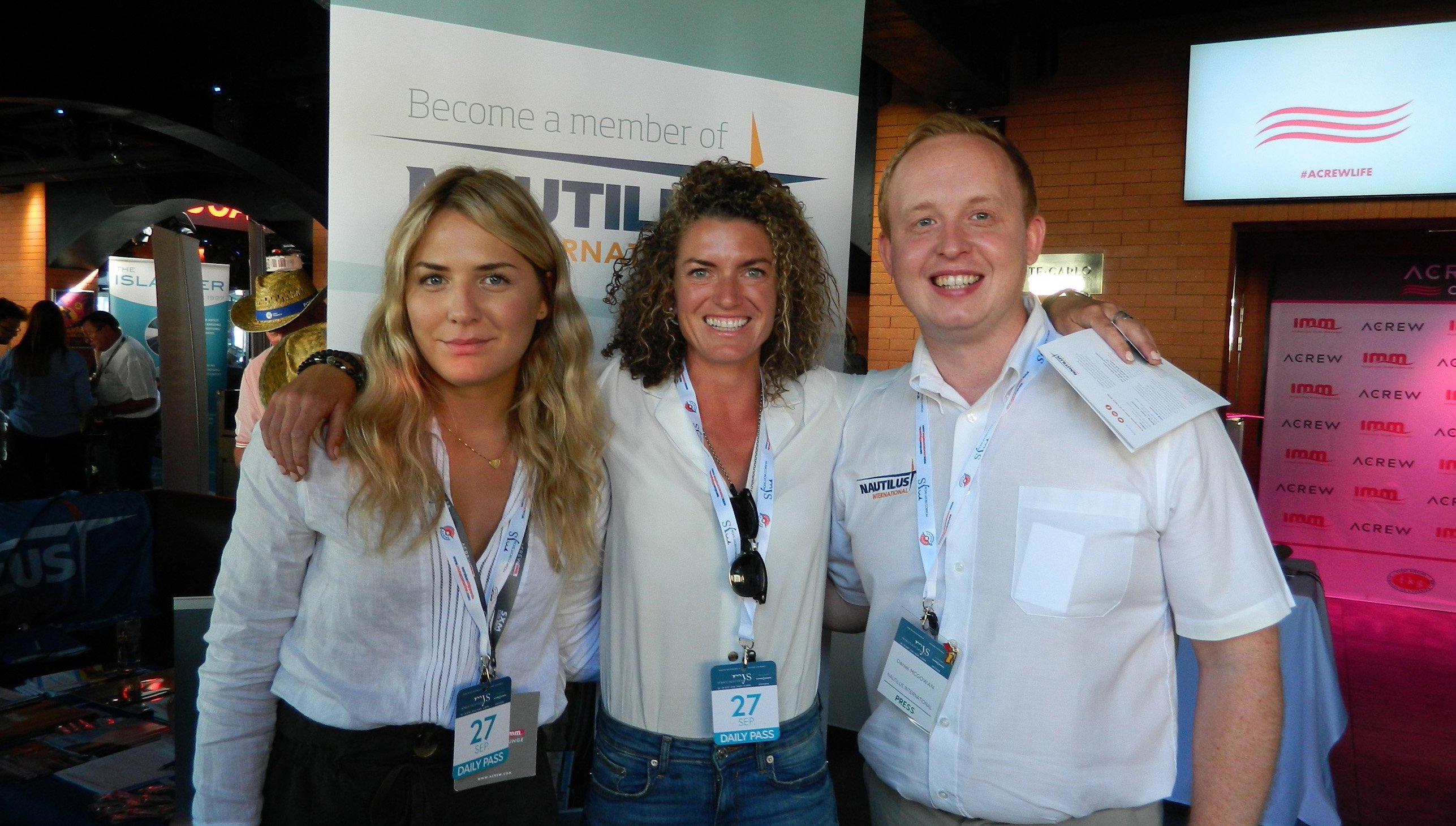 Jenny Matthews (middle) with Vana Bosto, legal representative from Croatian seafarers' union (SPH), and Danny McGowan, Nautilus strategic organiser. Image: Deborah McPherson. Image:Jenny Matthews (middle) with Vana Bosto, legal representative from Croatian seafarers' union (SPH), and Danny McGowan, Nautilus strategic organiser. Image: Deborah McPherson.