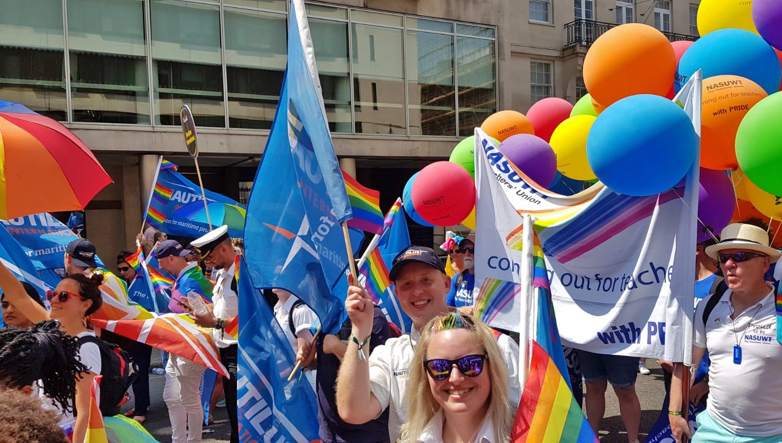 International organiser Danny McGowan and Nautilus Council member Samantha Belfitt at Pride 2018 Image:International organiser Danny McGowan and Nautilus Council member Samantha Belfitt at Pride 2018