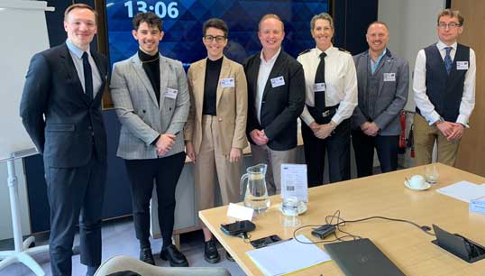Panellists at the first UK Pride in Maritime Day (L-R): Alex Roscoe (ABP), Kian Goodsell (The Seafarers' Charity), Daisy Rayner (The Shipowners' Club),Danny McGowan (Nautilus International), Commodore Melanie Robinson (UK Royal Navy), Neal Somerville (RNLI Ireland), Gwilym Stone (MCA). Image: Nautilus International Image:Panellists at the first UK Pride in Maritime Day (L-R): Alex Roscoe (ABP), Kian Goodsell (The Seafarers' Charity), Daisy Rayner (The Shipowners' Club),Danny McGowan (Nautilus International), Commodore Melanie Robinson (UK Royal Navy), Neal Somerville (RNLI Ireland), Gwilym Stone (MCA). Image: Nautilus International