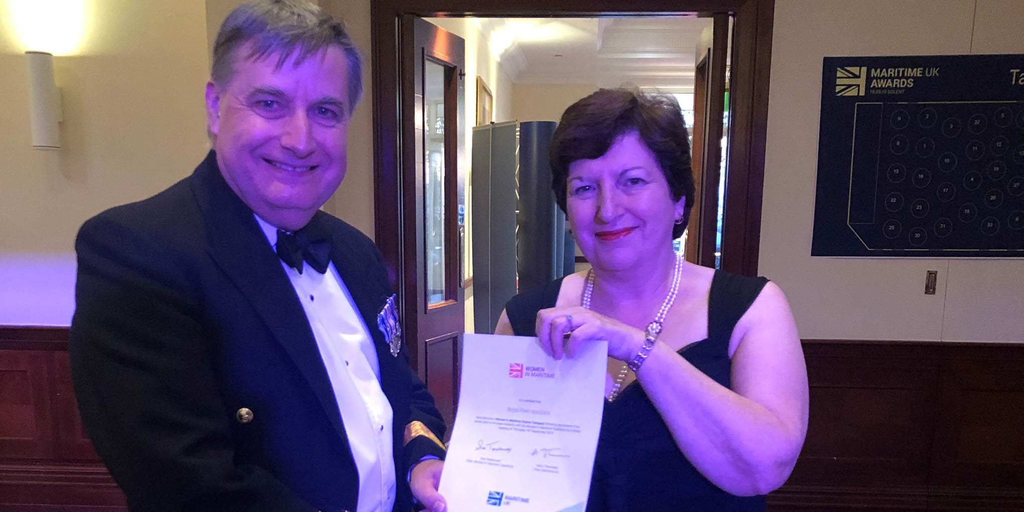 RFA Commodore Duncan Lamb receives the Women in Maritime Charter from Women in Maritime Taskforce chair Sue Terpilowski Image:RFA Commodore Duncan Lamb receives the Women in Maritime Charter from Women in Maritime Taskforce chair Sue Terpilowski