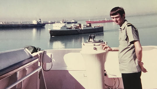 Michelle Clarke in her past life at sea as Michael Image:Michelle Clarke in her past life at sea as Michael