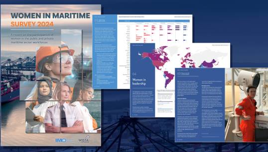 Women in various maritime sectors feature on the IMO/Wista report's cover. Images: IMO/WISTA Image:Women in various maritime sectors feature on the IMO/Wista report's cover. Images: IMO/WISTA