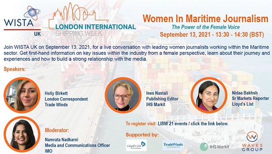 Panellists from WISTA UK's event 'Women in Maritime Journalism' session. Image: London International Shipping Week Image:Panellists from WISTA UK's event 'Women in Maritime Journalism' session. Image: London International Shipping Week