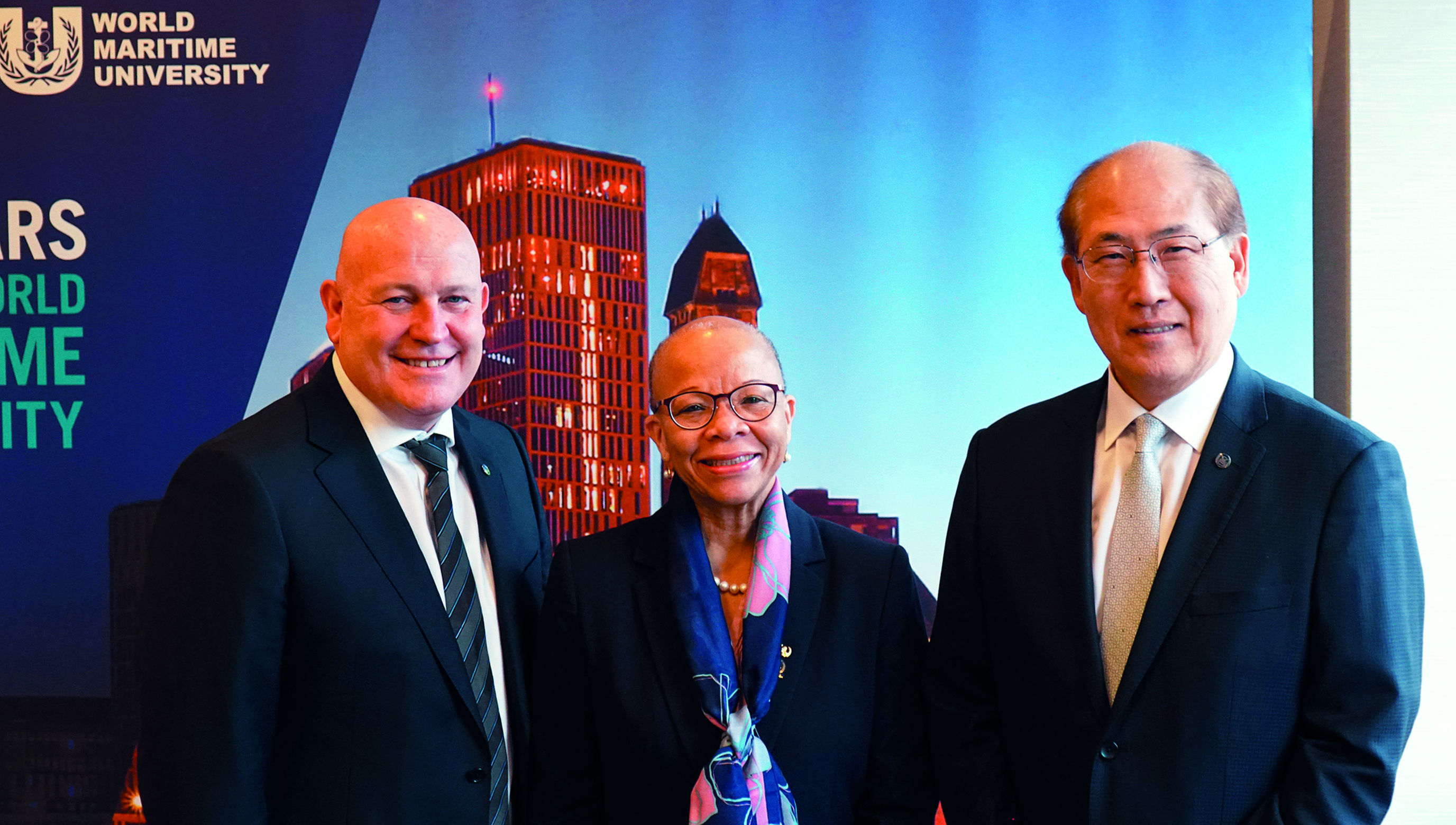 Left to right at the report launch: ITF general secretary Stephen Cotton, World Maritime University president Dr Cleopatra DoumbiaHenry; and IMO secretary-general Kitack Lim Image:Left to right at the report launch: ITF general secretary Stephen Cotton, World Maritime University president Dr Cleopatra DoumbiaHenry; and IMO secretary-general Kitack Lim