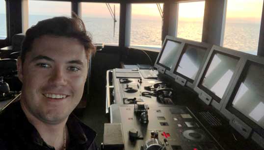 Achieving his first Certificate of Competency (COC) Officer of the Watch (OOW) was a memorable and satisfying moment for James. Image:Achieving his first Certificate of Competency (COC) Officer of the Watch (OOW) was a memorable and satisfying moment for James.