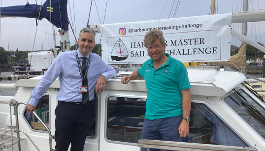 Mark Ashley-Miller with Steve Clapperton, harbour master at the Port of Tyne, in July 2021. Image:Mark Ashley-Miller with Steve Clapperton, harbour master at the Port of Tyne, in July 2021.