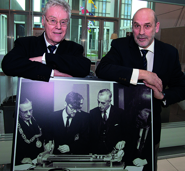 Image: Former CoGC students Alex Majoriebanks and Colin Hill at the 1969 opening ceremony Image: Former CoGC students Alex Majoriebanks and Colin Hill at the 1969 opening ceremony