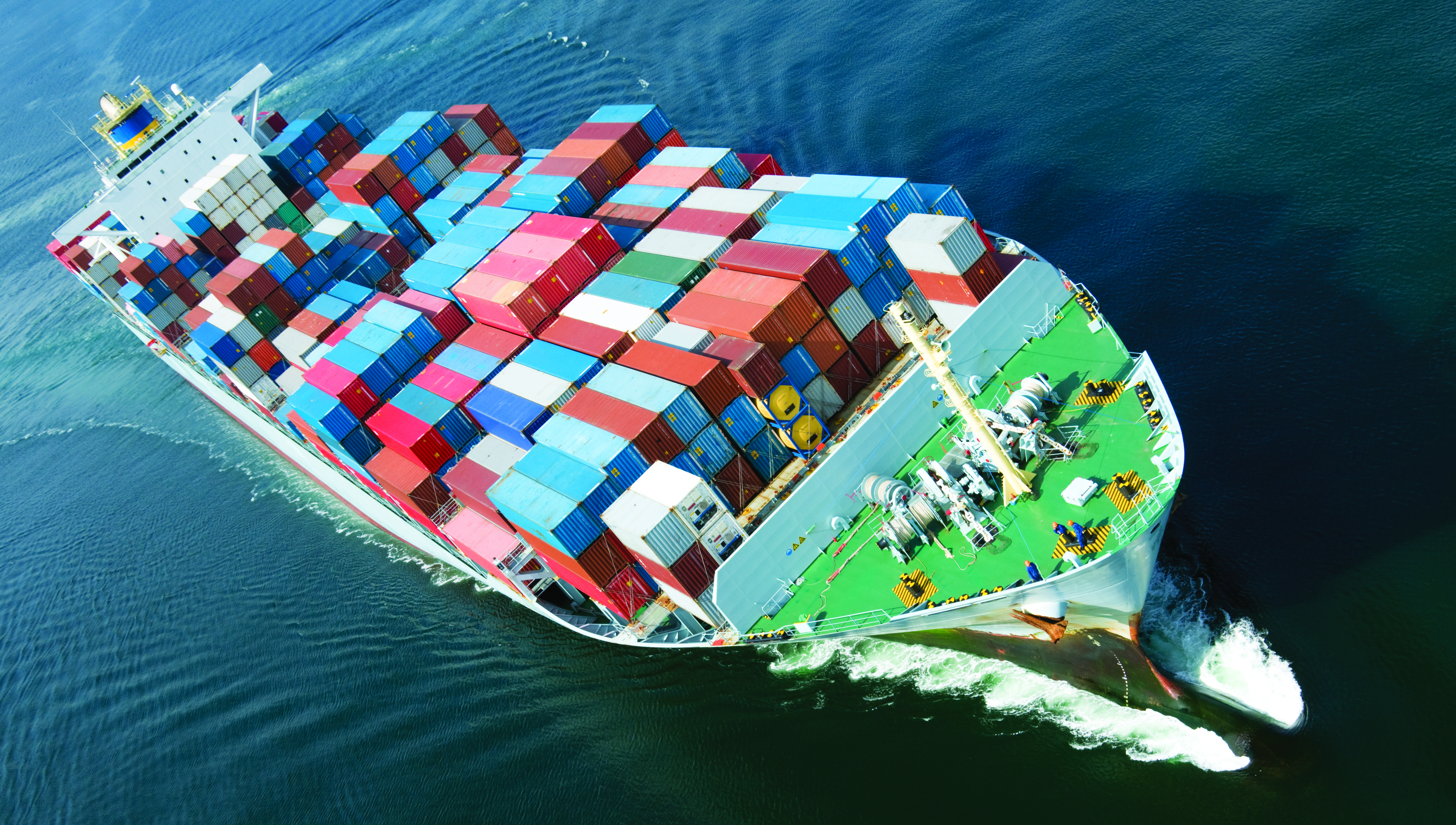 An aerial view of a container ship - one of the most hazardous maritime workplaces according to the European Maritime Safety Agency figures Image: Getty Images/G. Blakeley Image:An aerial view of a container ship - one of the most hazardous maritime workplaces according to the European Maritime Safety Agency figures Image: Getty Images/G. Blakeley
