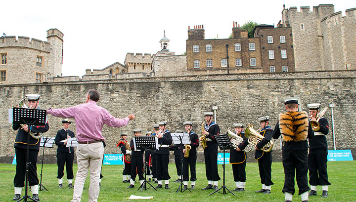 Sea Cadet Matthew Ashdown (centre, with saxophone) in the group playing an original composition Image:Sea Cadet Matthew Ashdown (centre, with saxophone) in the group playing an original composition