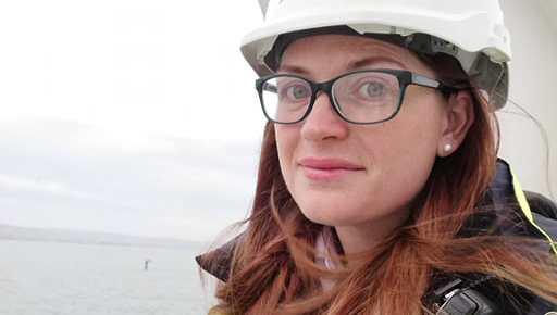 Dynamic positioning officer Heather Enness. Image:Dynamic positioning officer Heather Enness.