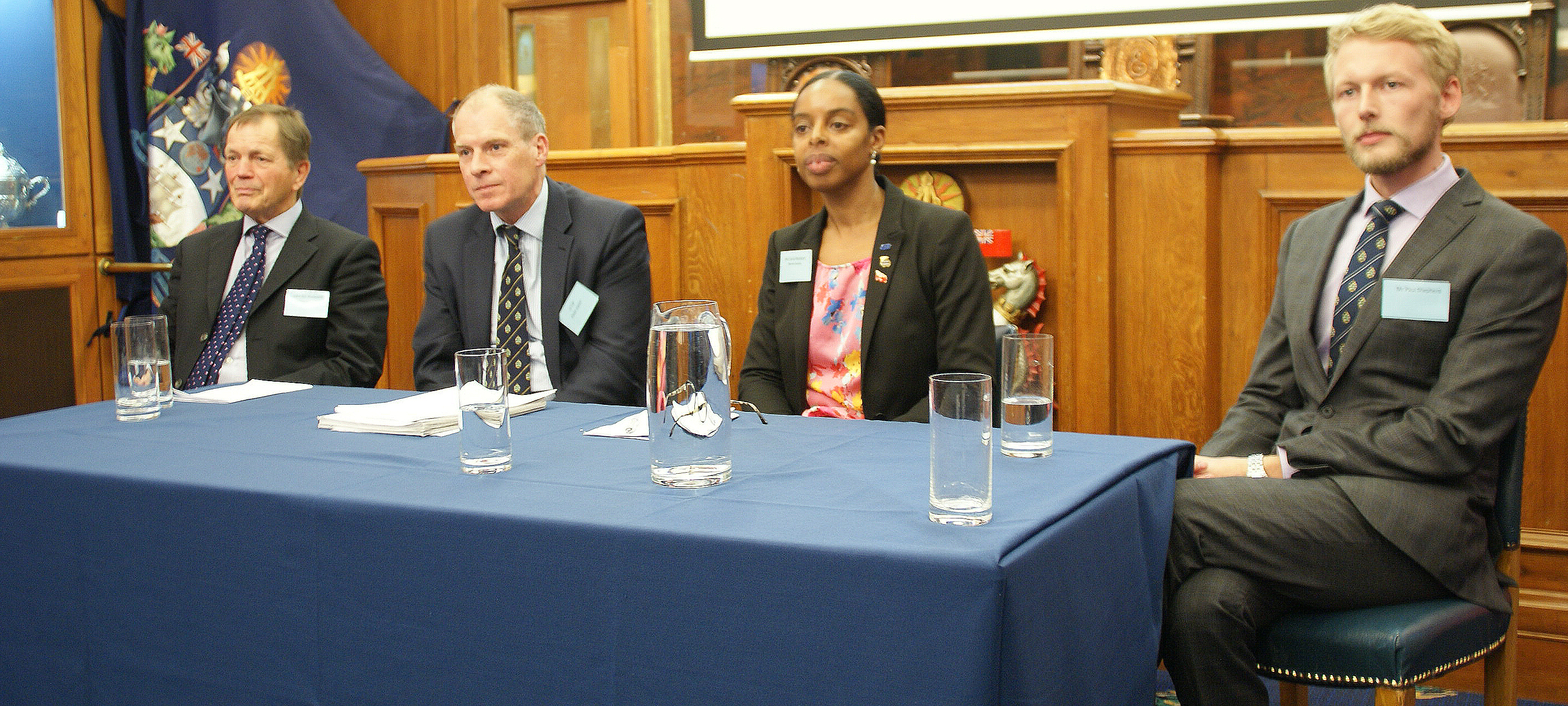 Left to right: Maritime Skills Alliance chairman Bill Walworth; Peter Aylott, of the Honourable Company of Master Mariners; Marine Society head of education Carla Rockson; and Whitehorse Maritime director Paul Shepherd. Image:Left to right: Maritime Skills Alliance chairman Bill Walworth; Peter Aylott, of the Honourable Company of Master Mariners; Marine Society head of education Carla Rockson; and Whitehorse Maritime director Paul Shepherd.