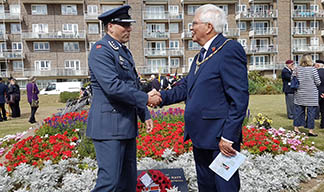 Colonel John Andreas Olsen (left) with Cllr Mike Connolly at the Royal Norwegian Navy garden of remembrance after the Merchant Navy Day service at Dover Town Hall Image:Colonel John Andreas Olsen (left) with Cllr Mike Connolly at the Royal Norwegian Navy garden of remembrance after the Merchant Navy Day service at Dover Town Hall