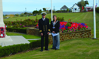Nautilus member David Kent with the local mayor Cllr Amanda Bosworth at the raising of the red ensign to mark Merchant Navy Day in Hunstanton, Norfolk Image:Nautilus member David Kent with the local mayor Cllr Amanda Bosworth at the raising of the red ensign to mark Merchant Navy Day in Hunstanton, Norfolk