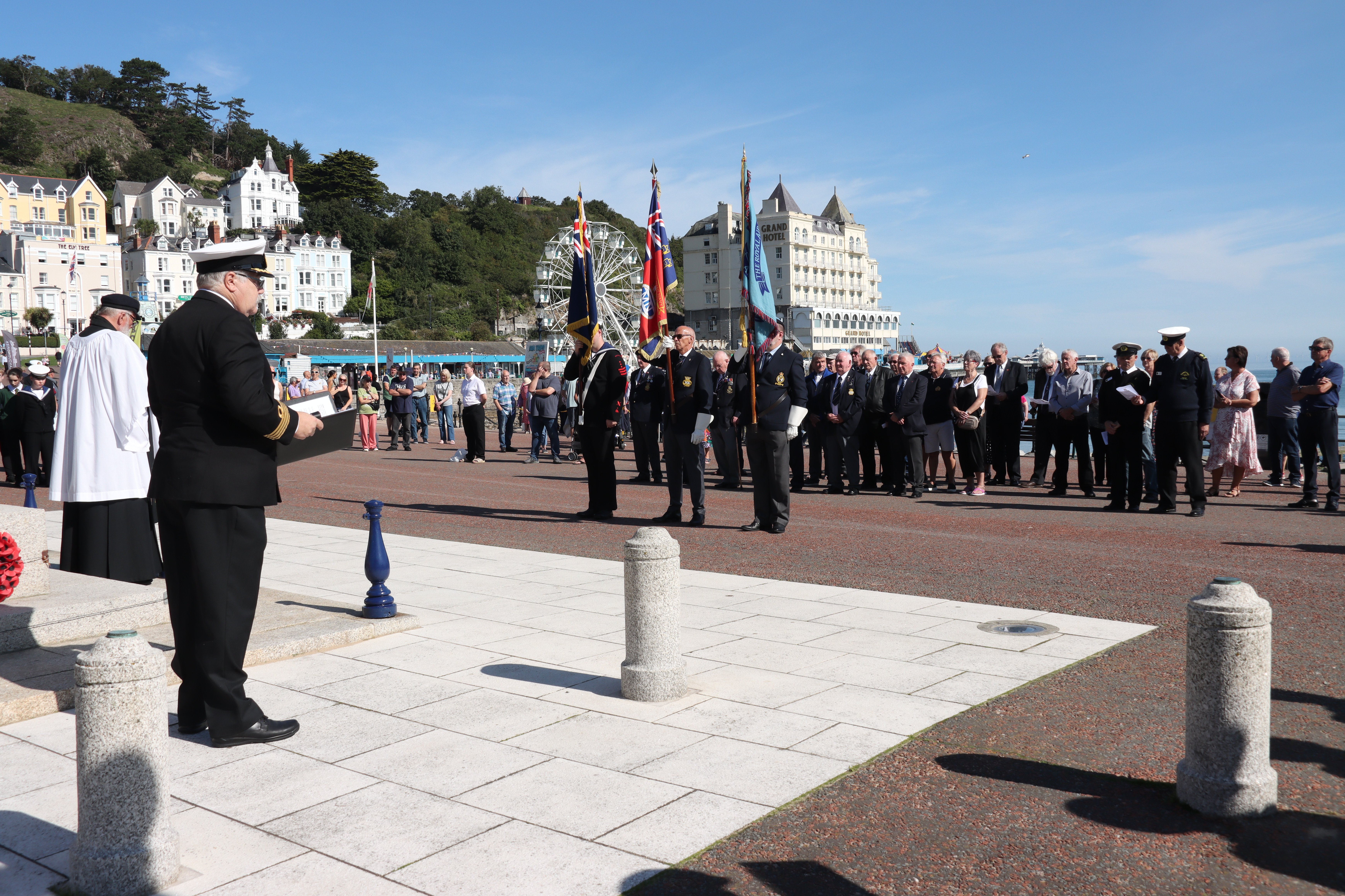 Captain Ian Hodge, chairman of the National Merchant Navy Association, reading the King's letter from Buckingham Palace at the Merchant Navy Day ceremony in Llandudno.
Image: Scott Lennon/North Wales MNA
Image:Captain Ian Hodge, chairman of the National Merchant Navy Association, reading the King's letter from Buckingham Palace at the Merchant Navy Day ceremony in Llandudno.
Image: Scott Lennon/North Wales MNA