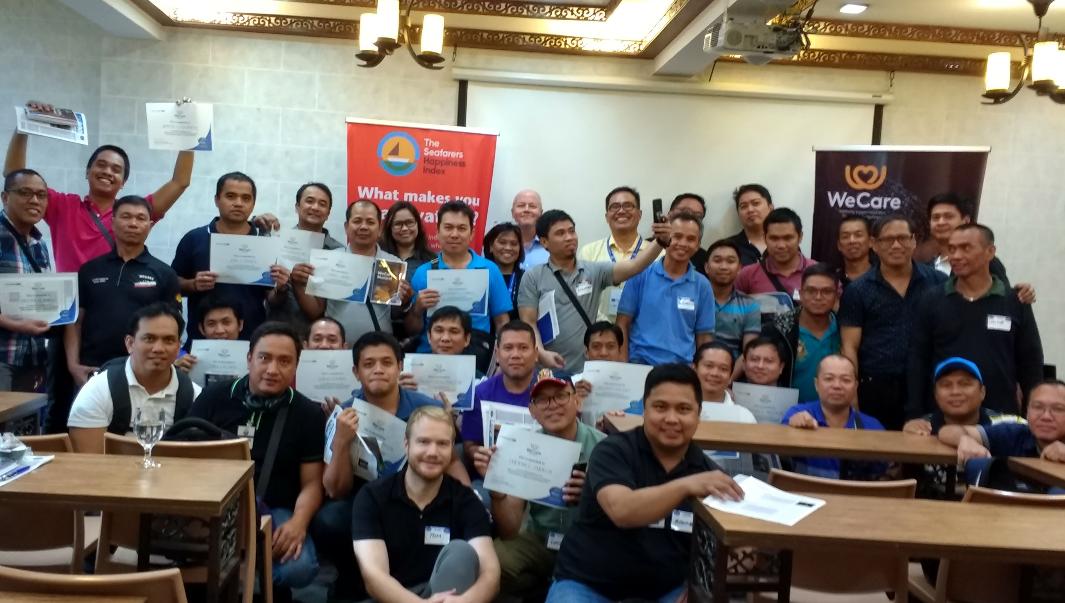 Seafarers from Shell taking the WeCare courses in Manila, November 2019. All images: Mission to Seafarers Image:Seafarers from Shell taking the WeCare courses in Manila, November 2019. All images: Mission to Seafarers