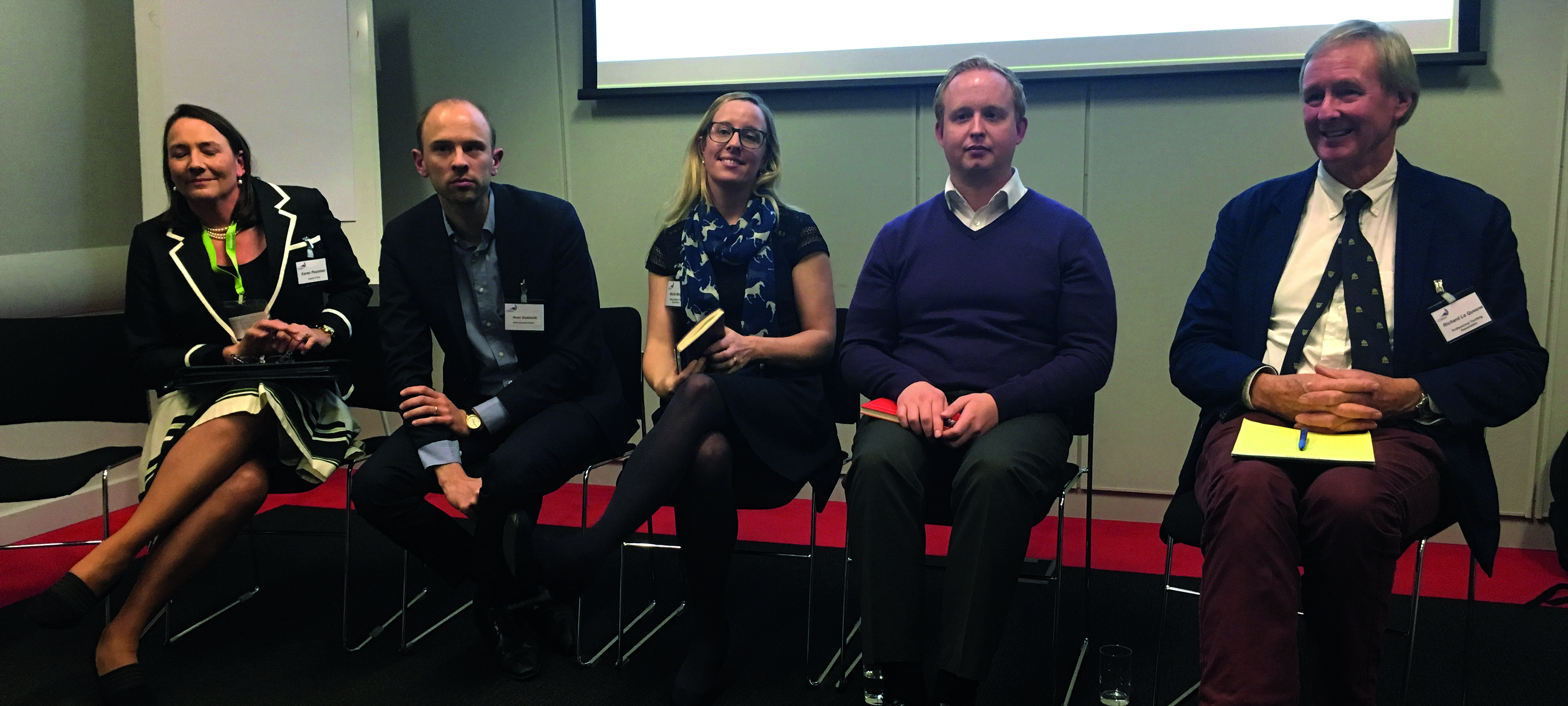 Members of the industry panel at the launch of the ISWAN report into superyacht crew
welfare. L-R: Karen Passman, Peter Dudzinski, Nicola Morgan, Danny McGowan, and Richard Le Quesne. Image:Members of the industry panel at the launch of the ISWAN report into superyacht crew
welfare. L-R: Karen Passman, Peter Dudzinski, Nicola Morgan, Danny McGowan, and Richard Le Quesne.
