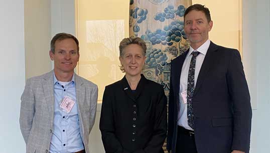 AIMPE federal councillors Evan James (L) and Peter de Szoeke (R) with ACTU secretary Sally McManus in the Australian Parliament lobbying for industrial relations' changes. Image: AIMPE Image:AIMPE federal councillors Evan James (L) and Peter de Szoeke (R) with ACTU secretary Sally McManus in the Australian Parliament lobbying for industrial relations' changes. Image: AIMPE