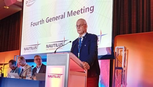 Nautilus member Henk Eijkenaar proposing the motion Creating a More Diverse and Inclusive Industry to the 2023 Nautilus International General Meeting. Image: Nautilus International Image:Nautilus member Henk Eijkenaar proposing the motion Creating a More Diverse and Inclusive Industry to the 2023 Nautilus International General Meeting. Image: Nautilus International