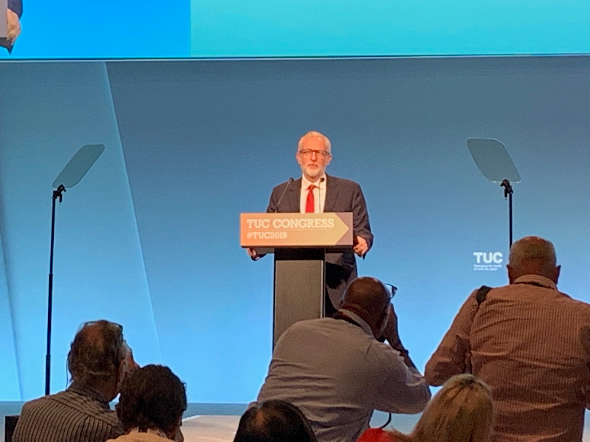 Labour leader Jeremy Corbyn addresses the Trades Union Congress in Brighton Image:Labour leader Jeremy Corbyn addresses the Trades Union Congress in Brighton