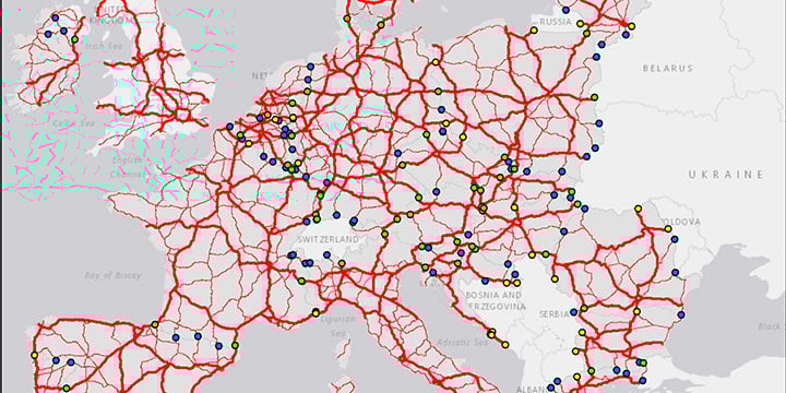 Land and sea border crossings in the EU transport network. Image: European Commission Image:Land and sea border crossings in the EU transport network. Image: European Commission