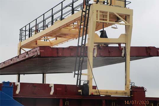 A port stevedore was fatally crushed in an incident occurring on the Gibraltar-registered Cimbris. Image: MAIB Image:A port stevedore was fatally crushed in an incident occurring on the Gibraltar-registered Cimbris. Image: MAIB