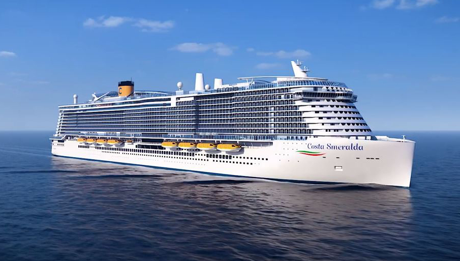 The Costa Smeralda, the fifth-largest cruise ship in the world as of 2019. Image: Costa Cruises France/YouTube Image:The Costa Smeralda, the fifth-largest cruise ship in the world as of 2019. Image: Costa Cruises France/YouTube