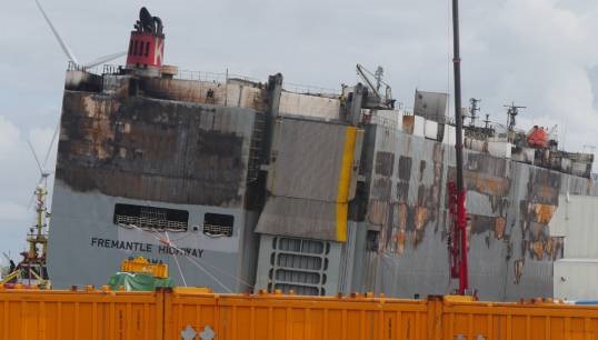 One of the most dramatic casualties of 2023 was the car carrier Fremantle Highway, which caught fire off the coast of the Netherlands, resulting in the loss of a seafarer's life. Image: Wikimedia Commons Image:One of the most dramatic casualties of 2023 was the car carrier Fremantle Highway, which caught fire off the coast of the Netherlands, resulting in the loss of a seafarer's life. Image: Wikimedia Commons
